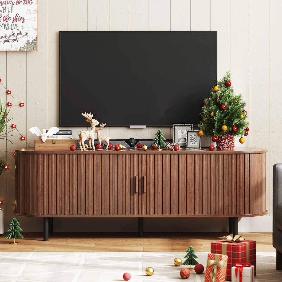 ONBRILL Modern TV Stand Entertainment Center With Storage And Drawer
