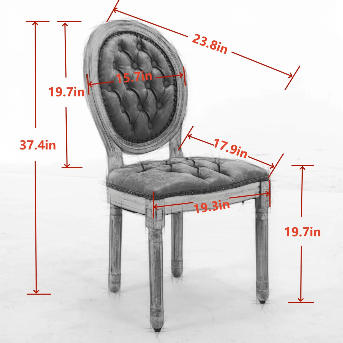 OAKCIA French Style Solid Wood Velvet Dining Chair