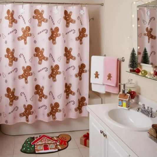 Christmas Gingerbread Man Bathroom Accessories Set