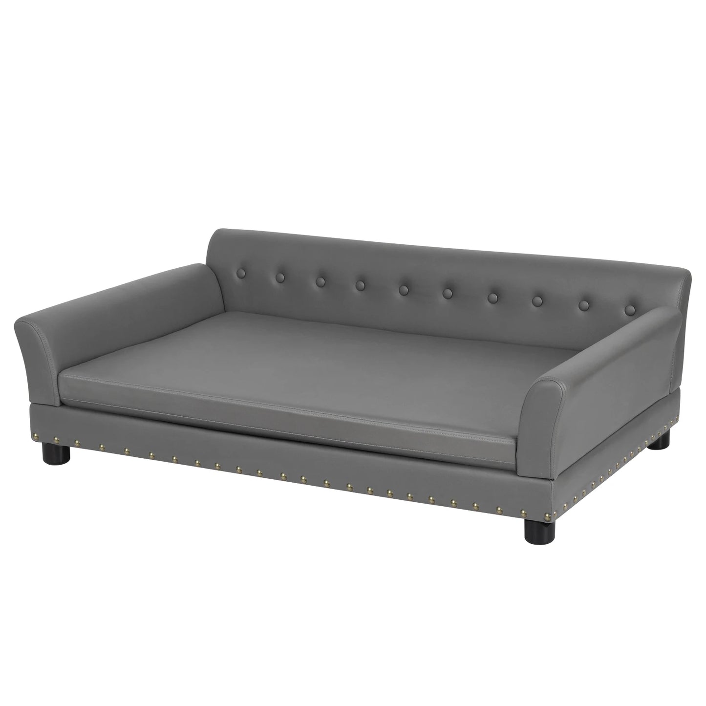 BINGOPAW Elevated Dog Sofa Bed Durable Waterproof Leather