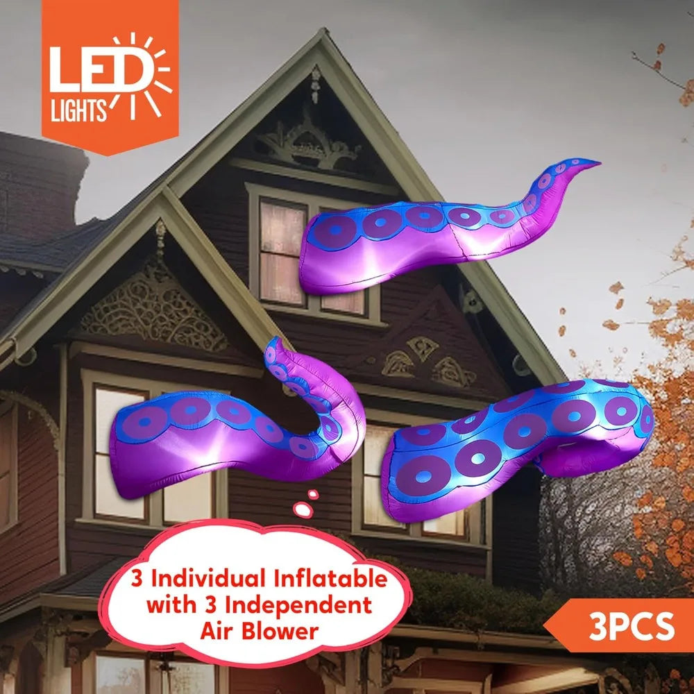 Joyfy LED Octopus Tentacle Inflatable Halloween Outdoor Decoration