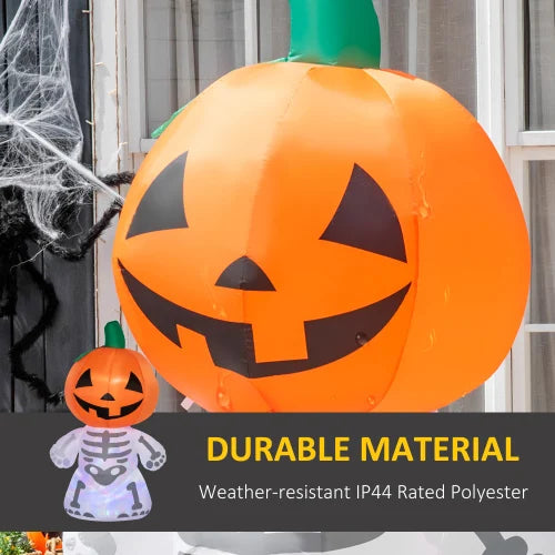 Halloween Inflatable Decoration Skeleton Ghost With Pumpkin Head Waterproof