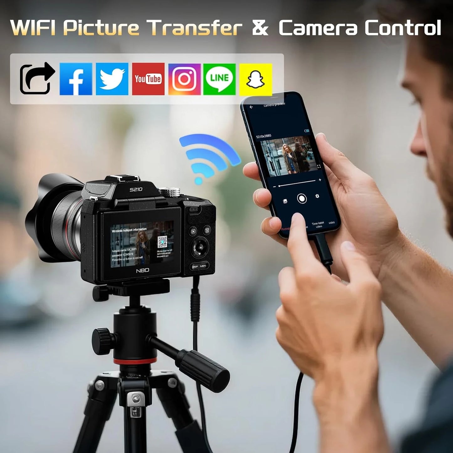 NBD S210F 8K 64MP Digital Camera With Autofocus 16x Optical Zoom Flip Screen