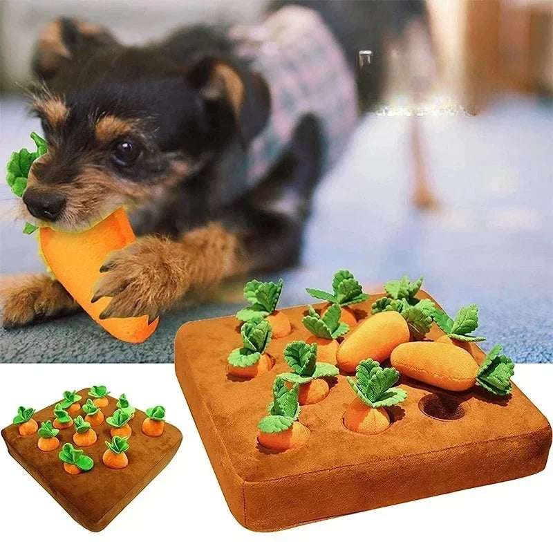 Innovative Snuffle Mat Dog Toy Plush Carrot Interactive Vegetable Field