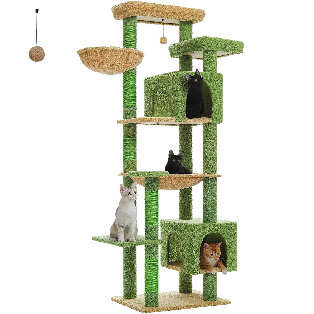 PAWZ Road Multilevel Cat Tower With Plush Condo Scratching Posts