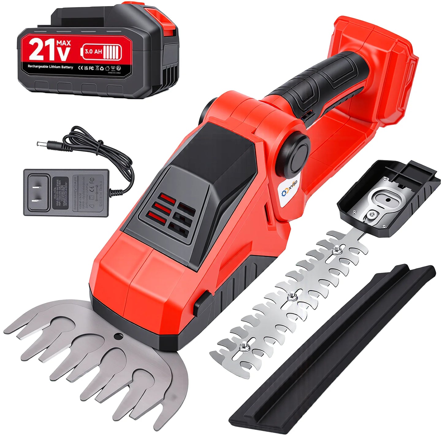 2in1 Cordless Hedge Trimmer With Battery And Grass Shear