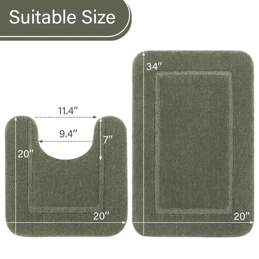Bathroom Rug Set Two Piece Bath Mats And Toilet Mat