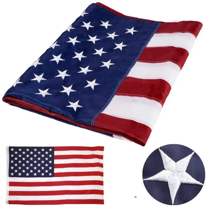 Embroidered American Flag Weatherproof Garden Flag