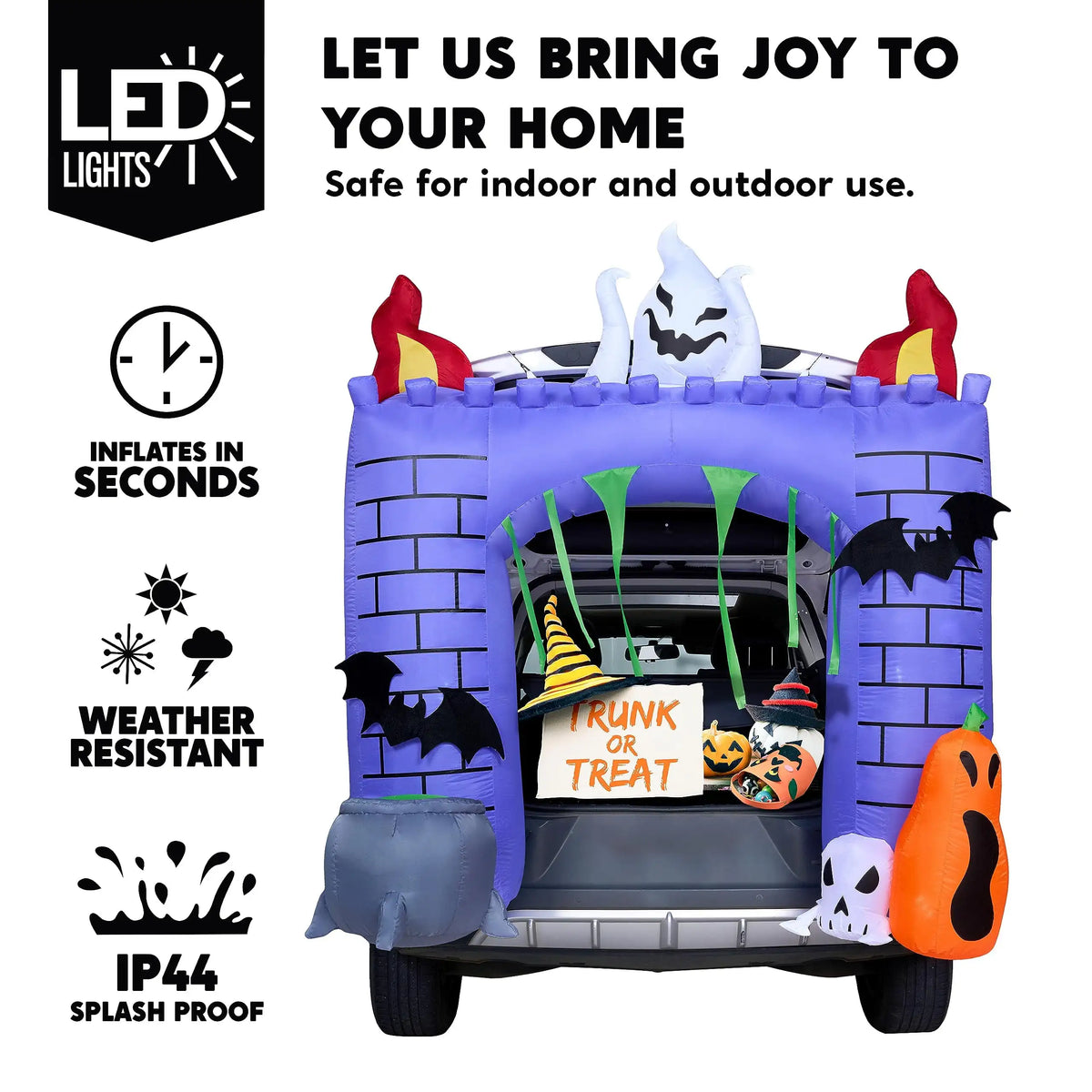 Joyfy Inflatable Haunted Castle Halloween Decoration With LED Lights