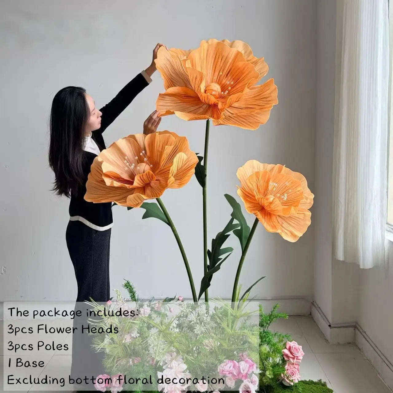 EVA Artificial Flower Display With Stand For Wedding And Home Decor