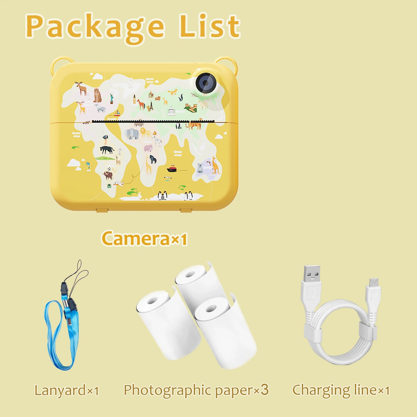 Kids Digital Camera For Children With Instant Print 1080P HD