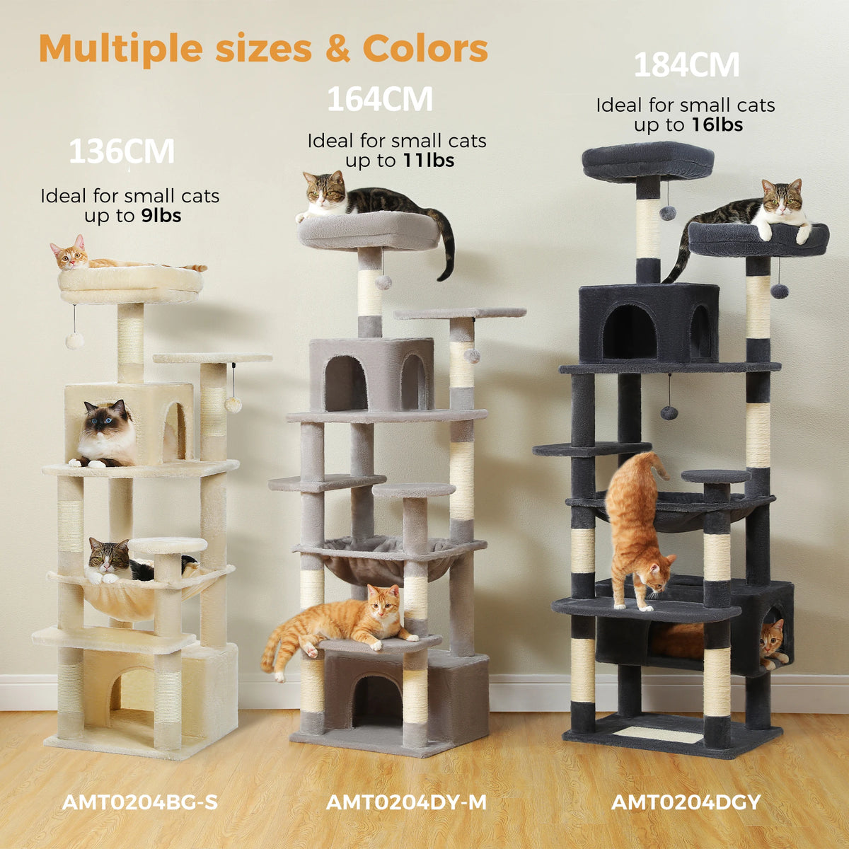 PAWZ Road Cat Tree Tower With Sisal Posts And Hammock