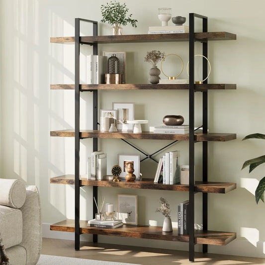 XIUWO Heavy Duty Five Tier Industrial Bookcase For Home Office