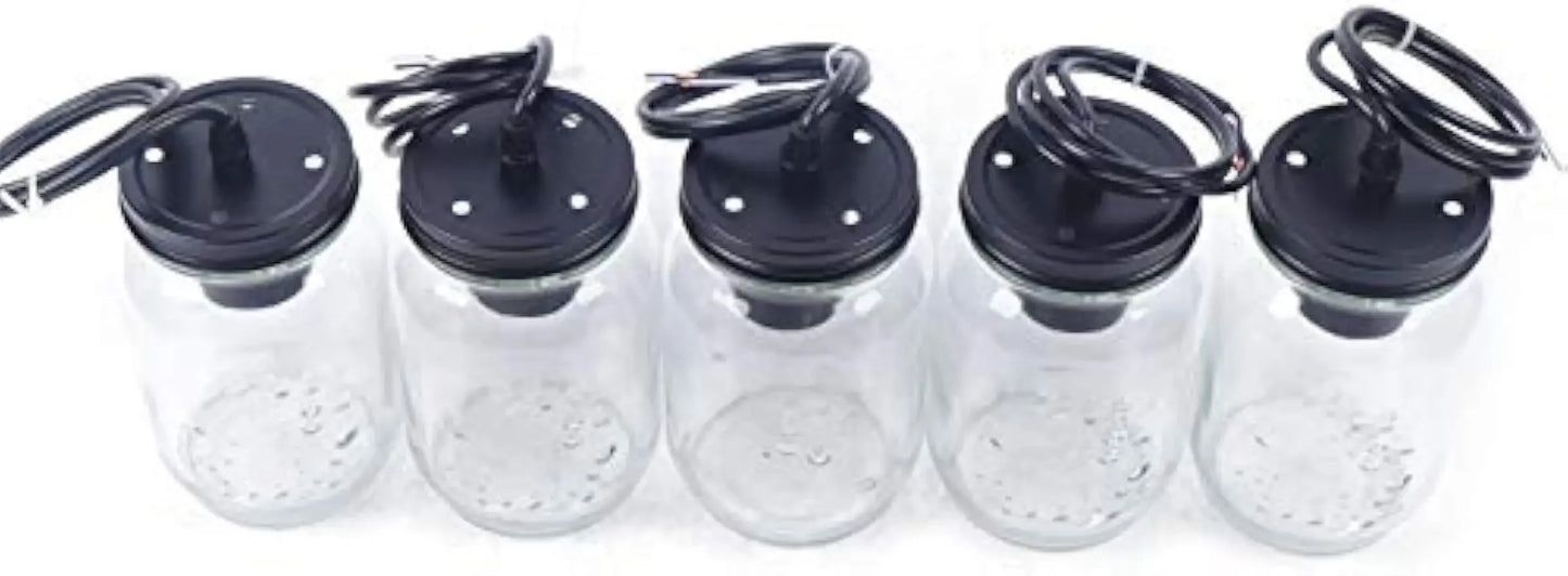 Bymaocar Industrial Mason Jar Pendant Chandelier Ceiling Lighting