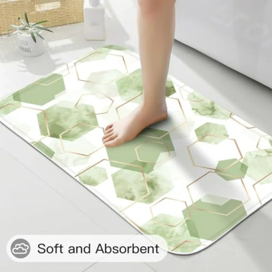 Geometric Shower Curtain Set With Non Slip Rugs Bath Mat