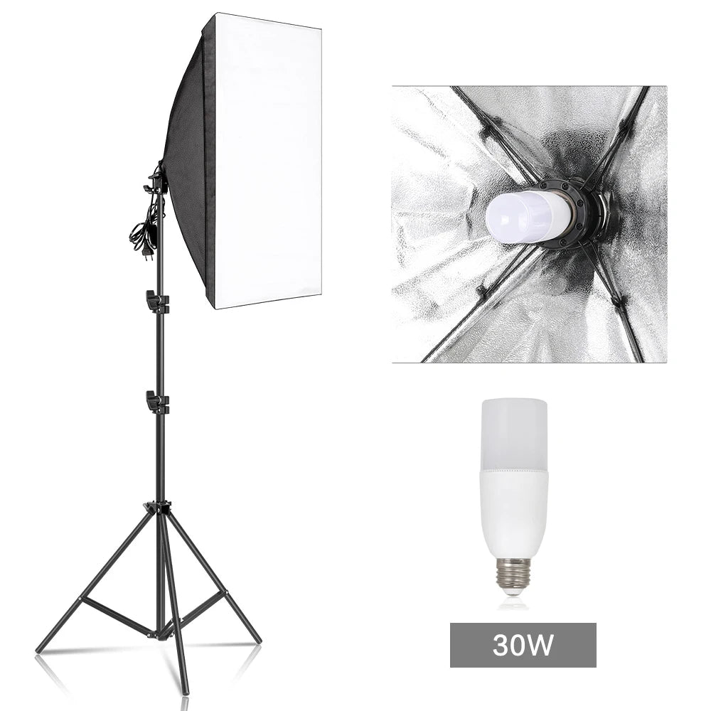 SH Continuous Softbox Lighting Kit For Photography Studio Portraits