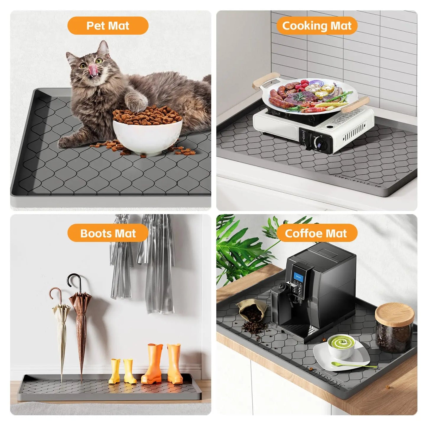 Leeseph Silicone Under Sink Mat Waterproof For Kitchen And Cabinet Protection