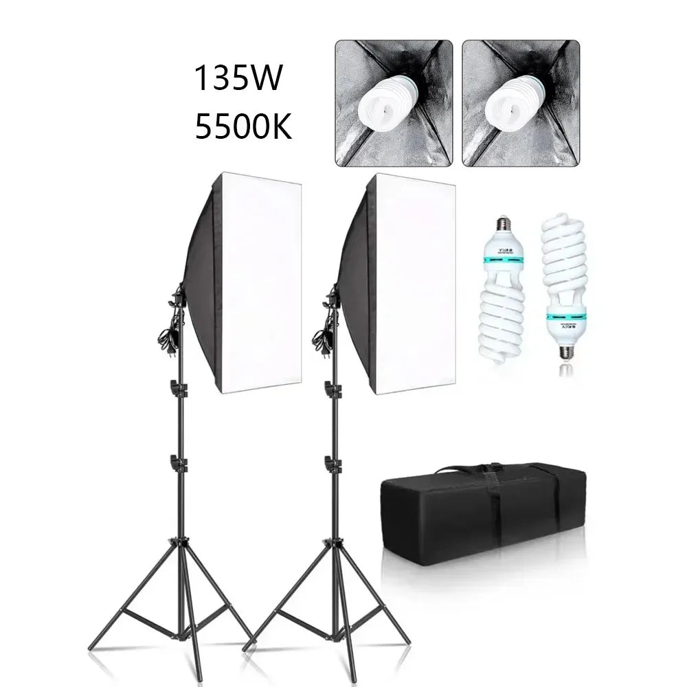 SH Continuous Softbox Lighting Kit For Photography Studio Portraits