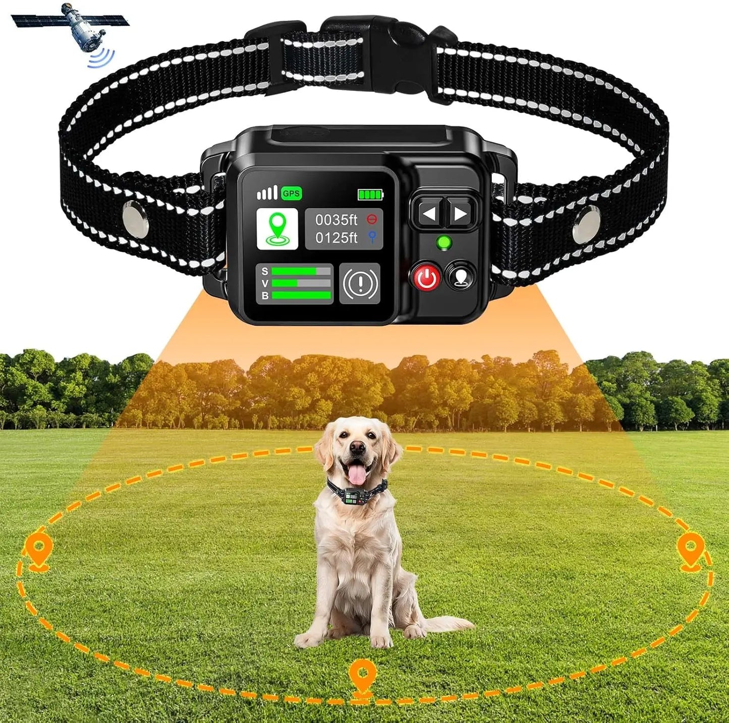 Petedu GPS Wireless Dog Fencing System for Safe Training
