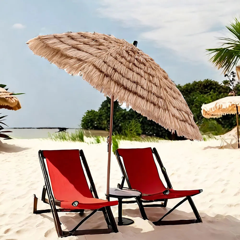 NovaSphere Thatched Tiki Umbrella 8-Rib Outdoor Patio