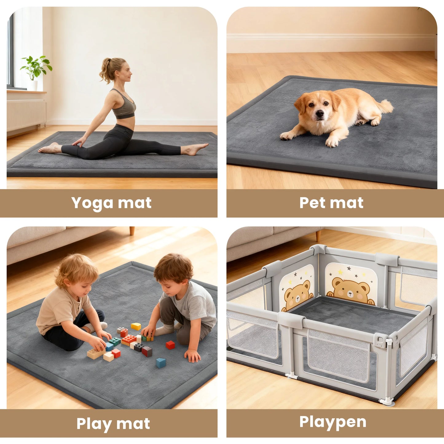 Huloo Sleep Non Slip Baby Play Rug Memory Foam Mat