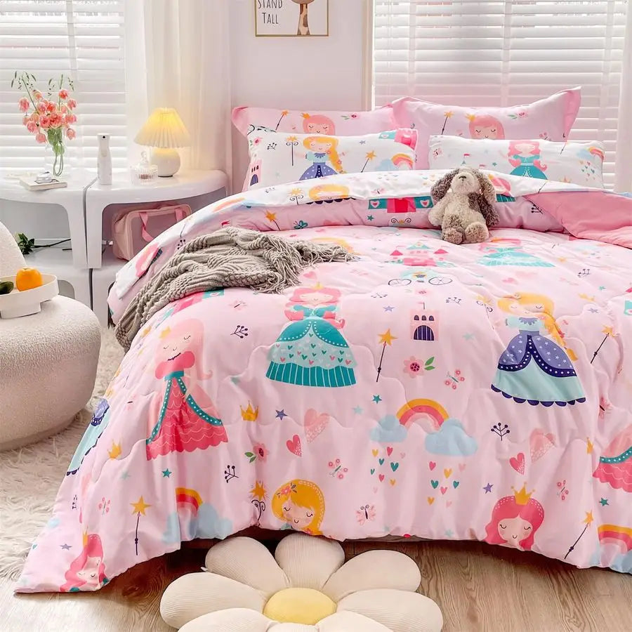 Princess Comforter Set For Girls Bed In A Bag 7-Piece