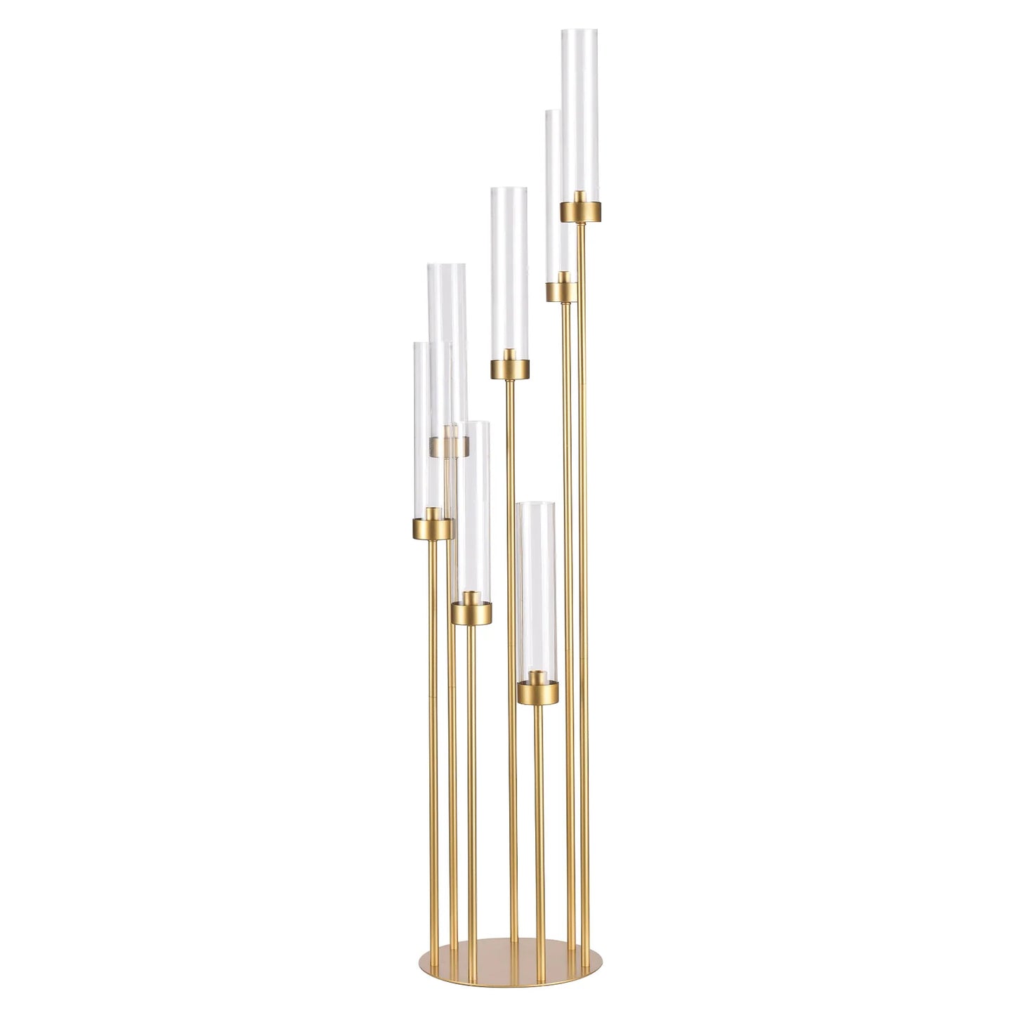 VINCIGANT 7 Arm Floor Candle Holder Candelabra With Clear Acrylic Shade