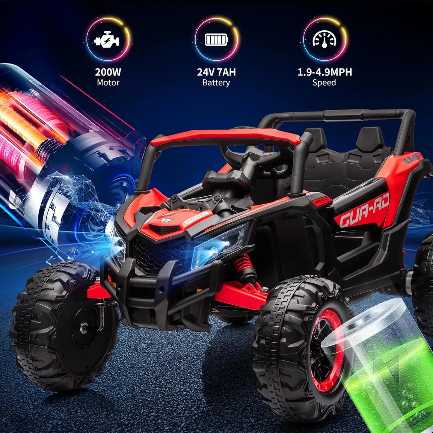 24V Kids Ride On UTV Toy With Remote Control Lights