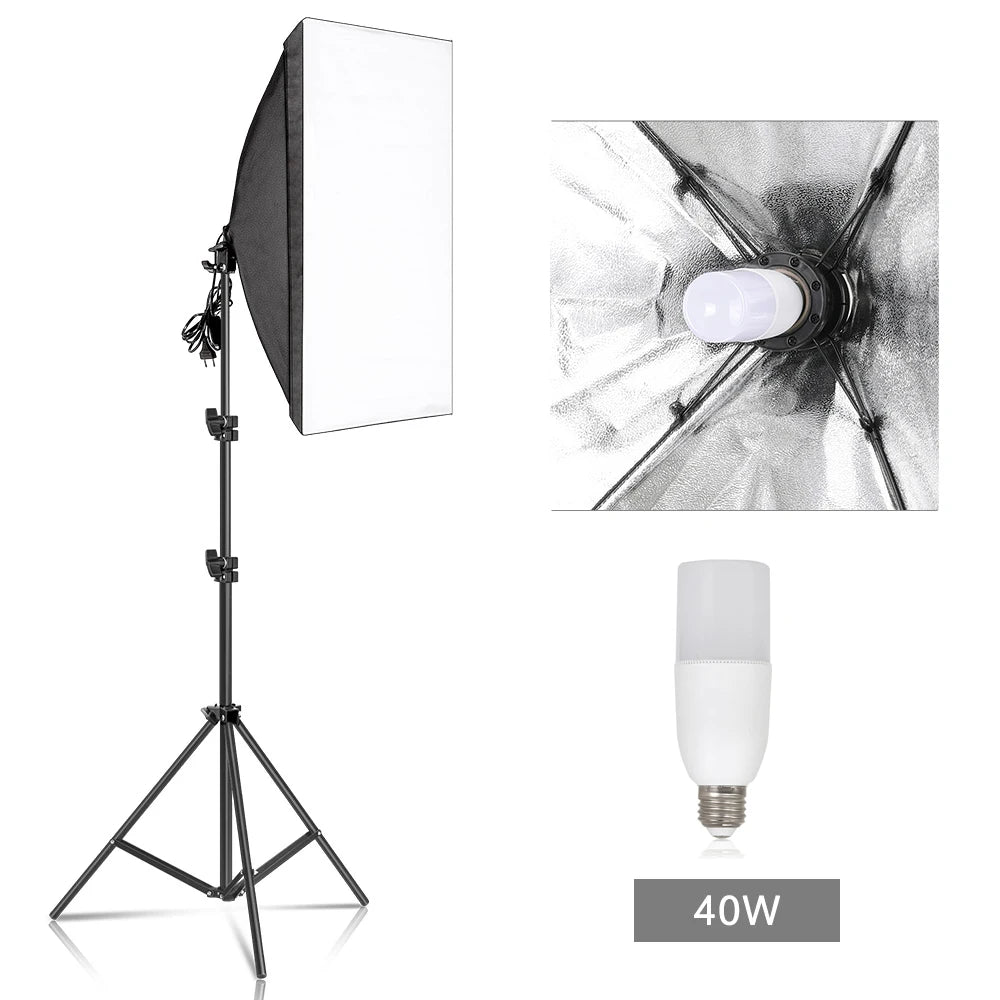 SH Continuous Softbox Lighting Kit For Photography Studio Portraits