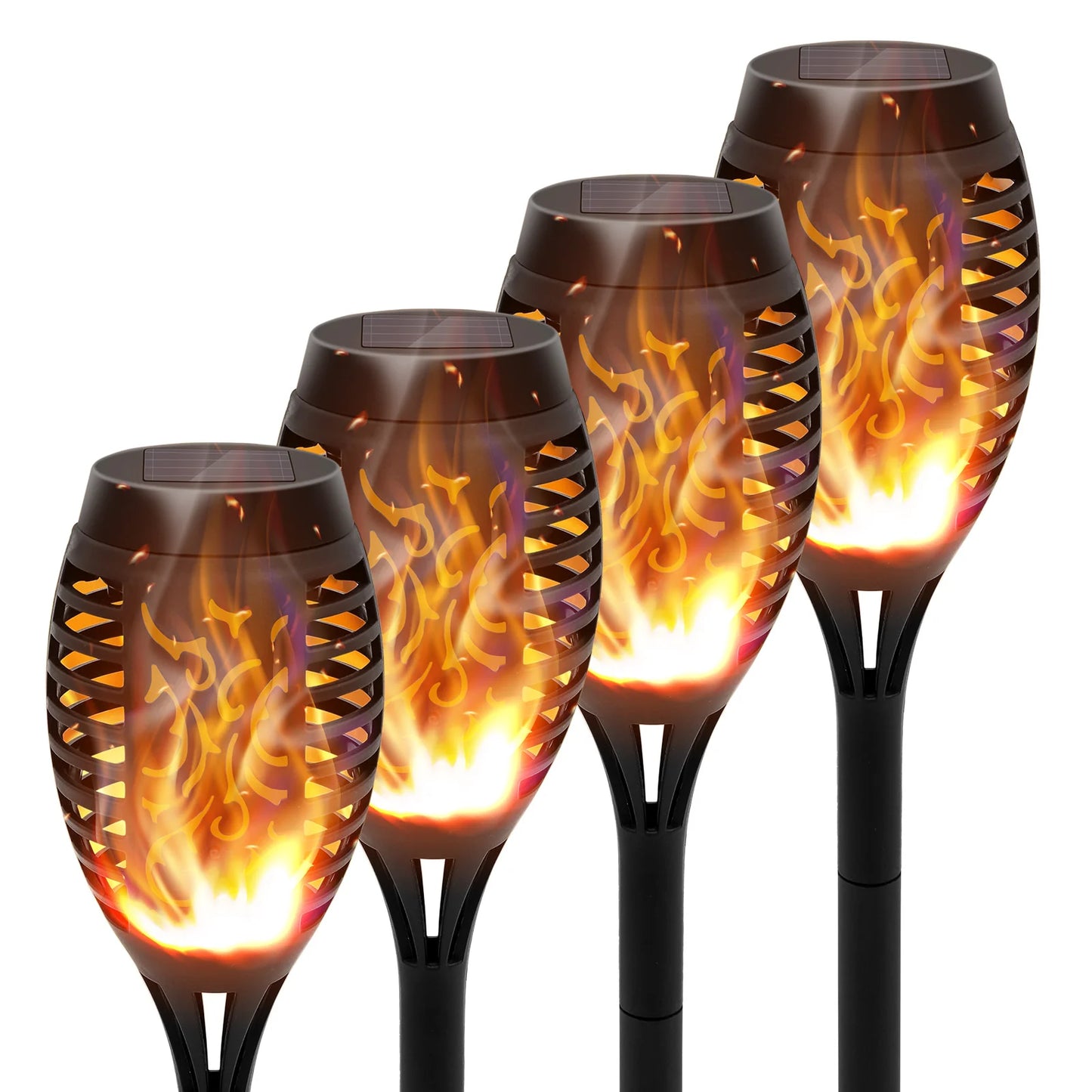 Solar Flame Torch Lights Outdoor Decoration Flickering LED Path