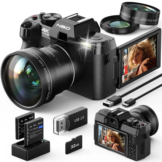 NBD 4K Wireless Compact Digital Camera With 48MP Camcorder Features