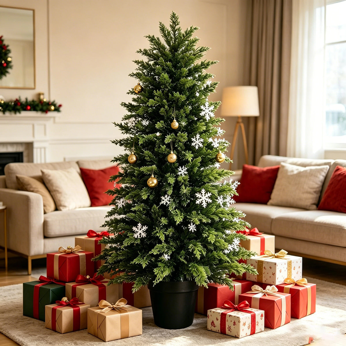 Artificial Cedar Topiary Tree UV Resistant Indoor Outdoor Decor