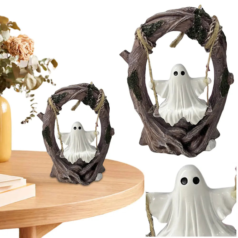 Shunmaii Halloween Swing Ghost Figurine Resin Ornament For Desk