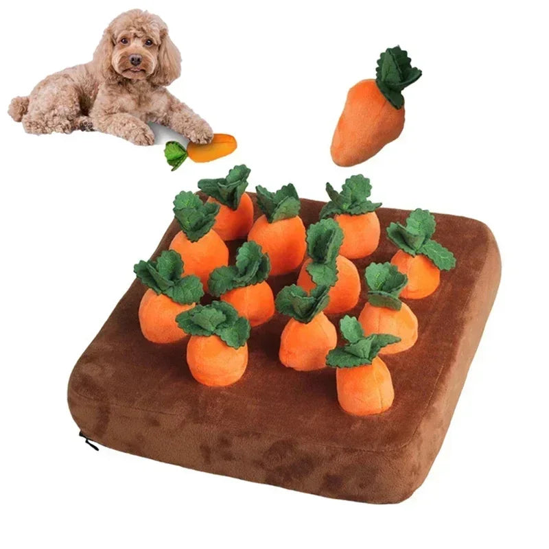 Innovative Snuffle Mat Dog Toy Plush Carrot Interactive Vegetable Field