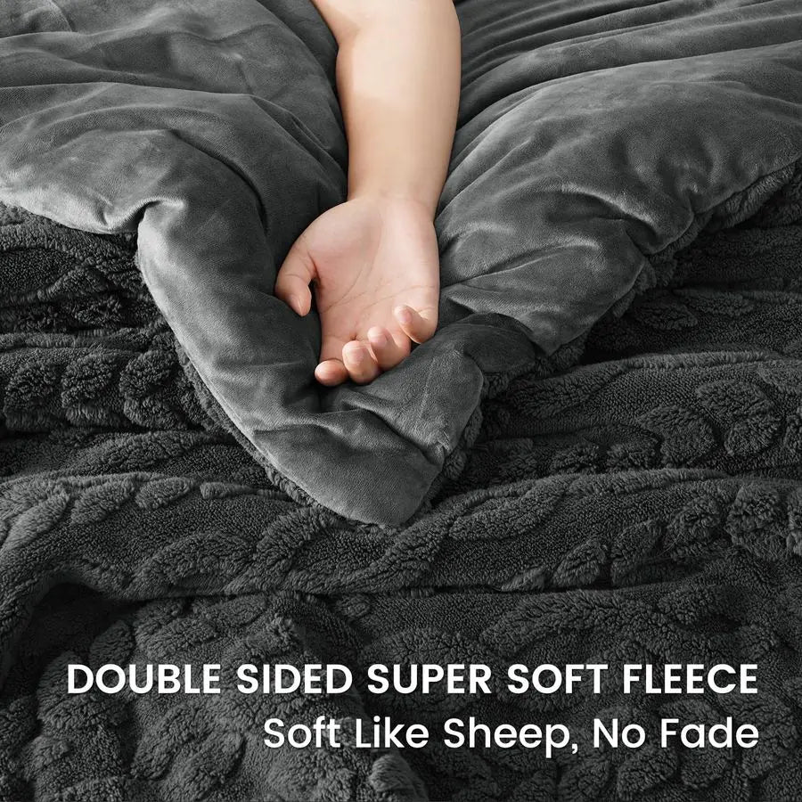 Fluffy Sherpa Fleece Comforter Set For Winter Bedding