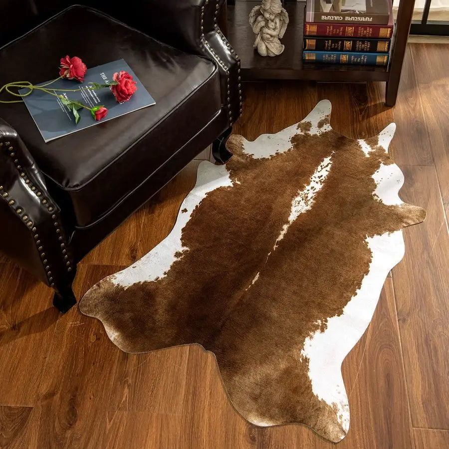 Faux Cowhide Rug, Cow Print Decor for Bedroom Living Room