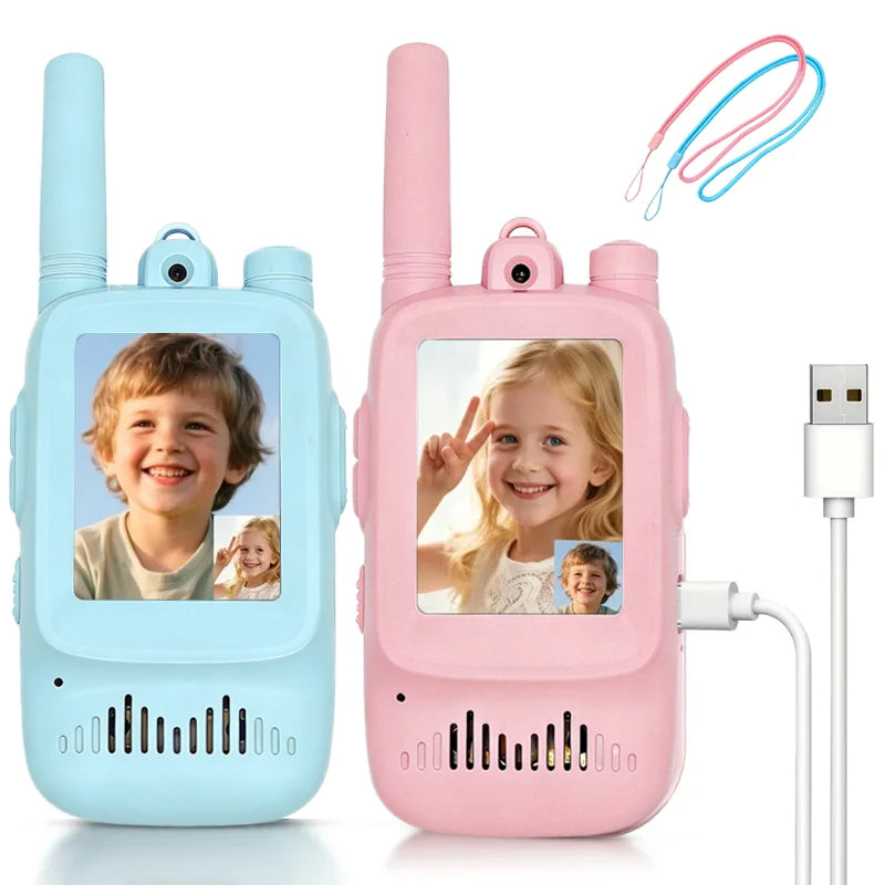 Kids Video Walkie Talkies Rechargeable One Click Pack 2