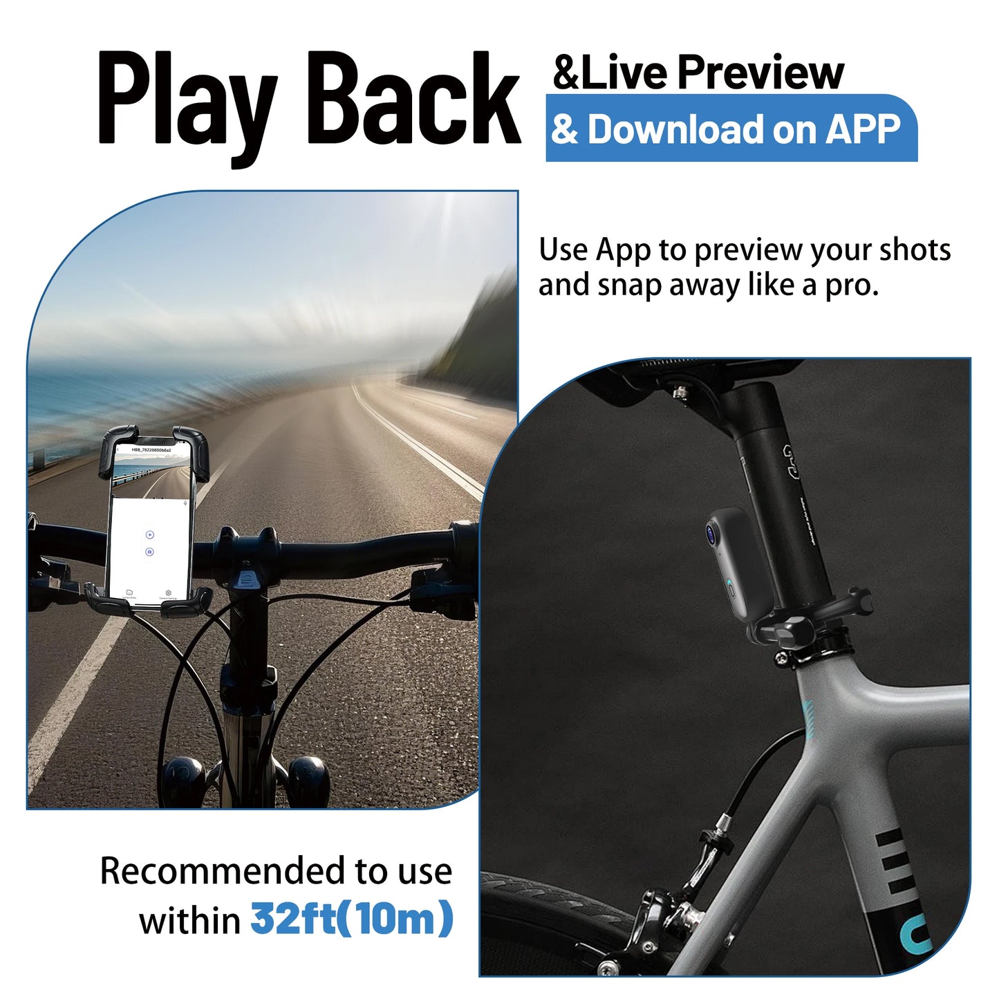 Mini WiFi Action Camera 128GB Portable Camcorder Helmet Mount