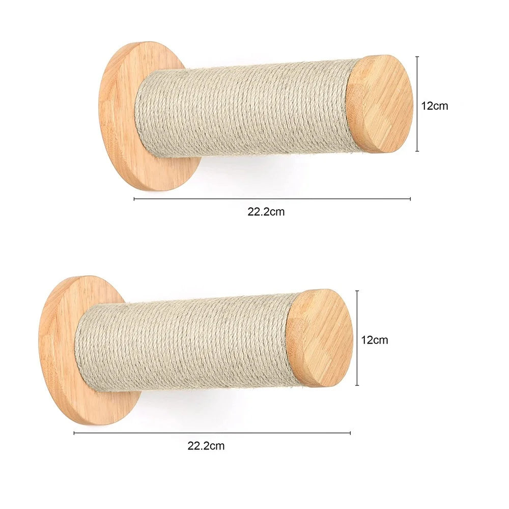Cat Wall Mounted Climbing Shelf With Sisal Scratching Post
