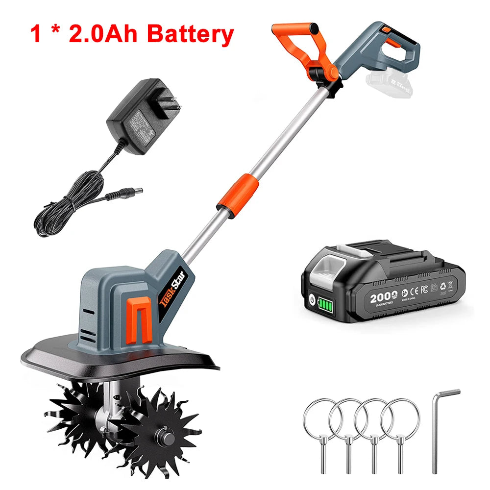 TaskStar Electric Cultivator For Makita 18V Battery Rotary Tiller