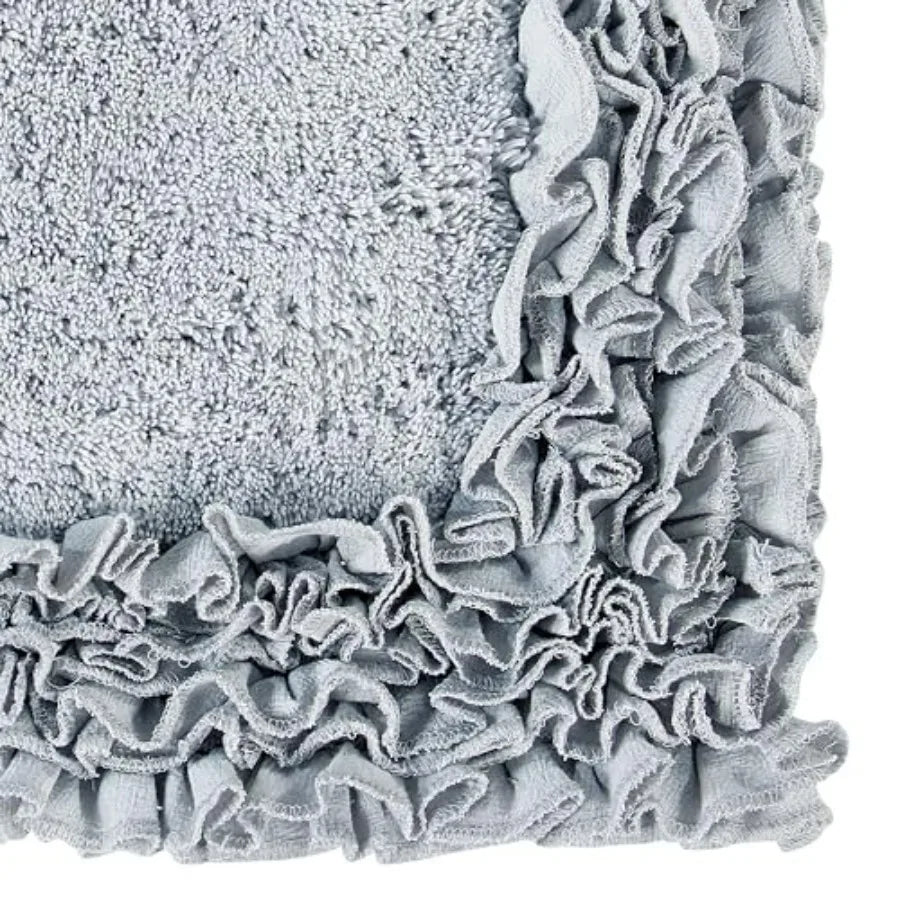 Shaggy Border Bathroom Set 3-Piece Non-Slip Rugs